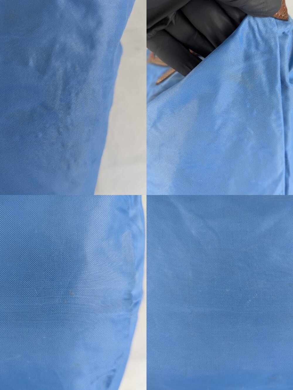 Pre-Owned Longchamp Le Pliage Blue Tote Bag Nylon Leather Trim - Authentic - Picture 11 of 16